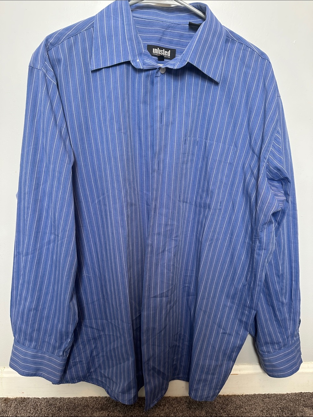 Unlisted Men's Royal Blue Pinstripe Dress Shirt XL